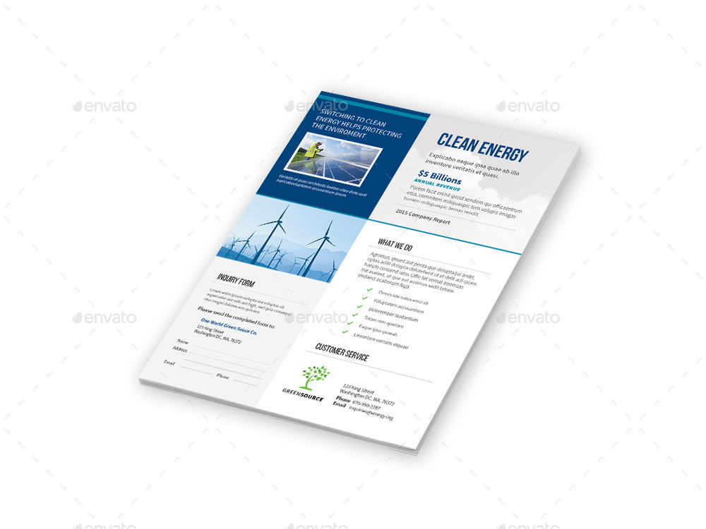Energy Company Flyers 4 Options, Print Templates GraphicRiver